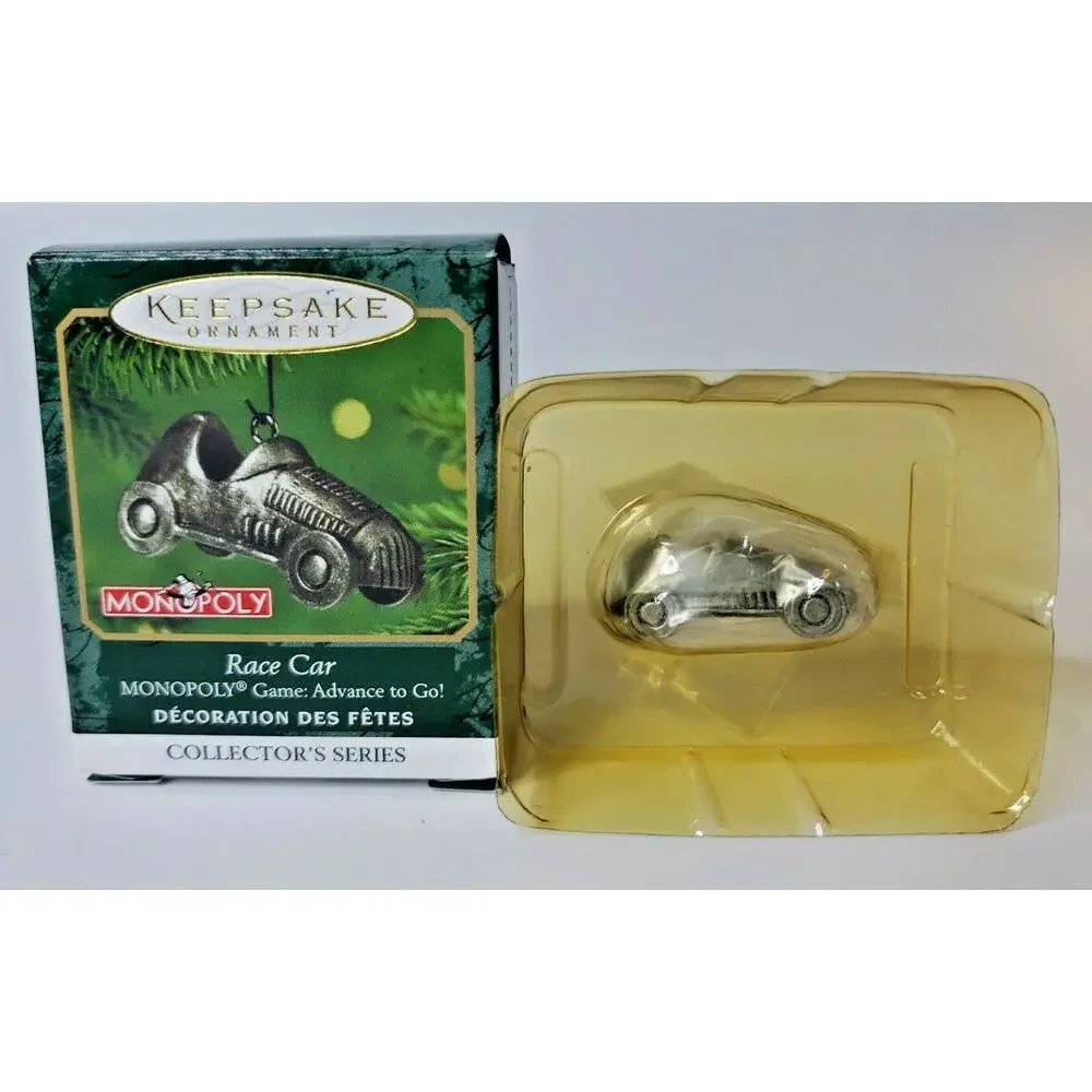 2001 Hallmark Monopoly Miniature-Race Car,Game Advance To Go Ornament‎ U119/5292